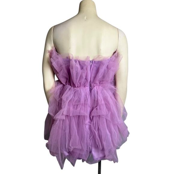 Elegant Lavender Tulle Dress - Picture 6 of 8